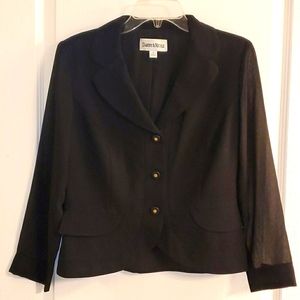 Danny and Nicole Black Blazer Sheer Sleeves 8 NWOT